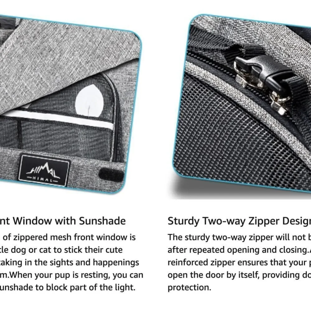 Ventilated Design Breathable, Pet Carrier Backpack for Dogs, Cats, with Pet Bow